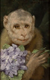 Monkey with a bouquet of violets  (1880s)