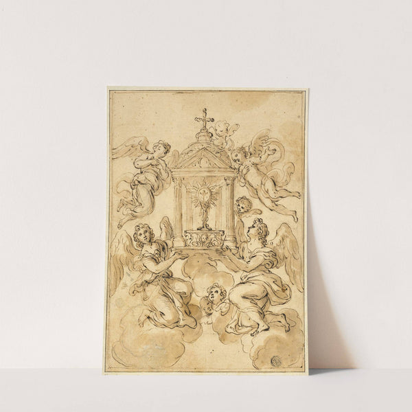 Monstrance Borne by Angels by Giacinto Calandrucci