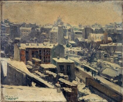 Montmartre sous la neige (emplacement du nouvel hippodrome)