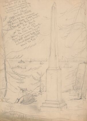 Monument on the banks of the Delaware River (1840-1870)