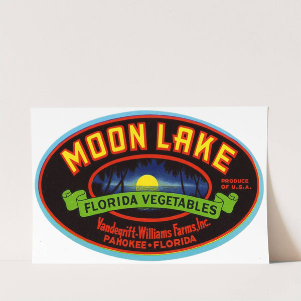 Moon Lake Brand Florida Vegetables Label (1930-1950)