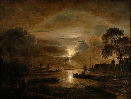Moonlight at a Dutch River