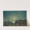 Moonlit coastal scene by Johann Anton Castell