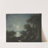 Moonlit fishing on the riverbank by Henry Pether