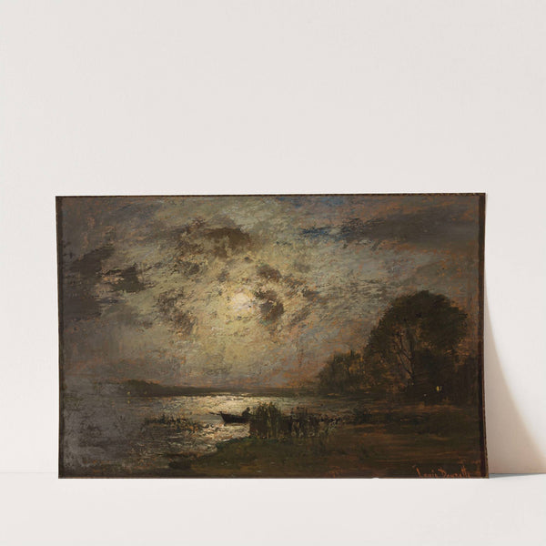 Moonlit landscape by Louis Douzette