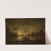 Moonlit night at the lake (1859) by Georg Eduard Otto Saal