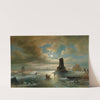 Moonlit Night in Winter Outside Amsterdam by Elias Pieter van Bommel