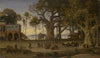 Moonlit Scene of Indian Figures and Elephants among Banyan Trees, Upper India (probably Lucknow)