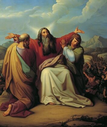 Moses praying for victory