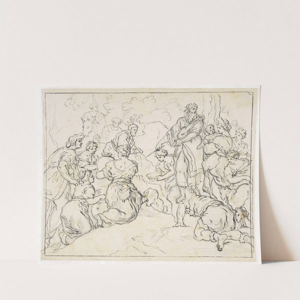 Moses slår vand af klippen by Francesco La Marra