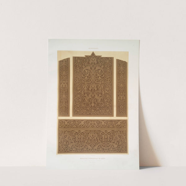 Mosquée cathédrale de Qous; détails des boiseries du mimbar (XIIe. siècle); 3 by Émile Prisse d&#039;Avennes