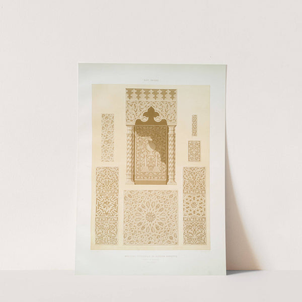 Mosquée sépulcrale du soultan Barqouq, détails du mimbar (XIVe. siècle) by Émile Prisse d'Avennes