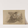 Mother and child and burning village by Paul Albert Laurens