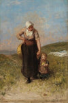 Mother and Child Strolling in the Dunes