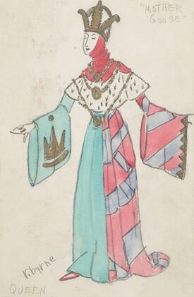 Mother Goose Goes to Town: Queen blue and red dress, red wimple, gold crown (1934-1943)