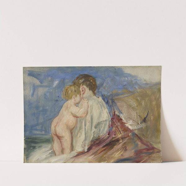 Mother Seated with Baby Standing Next to Her in a Landscape (1910) by Mary Cassatt