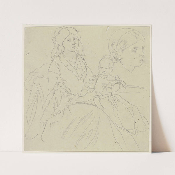 Mother with child by Jakob Becker