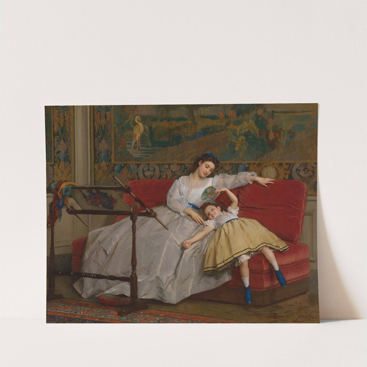 Mother With Her Young Daughter by Gustave Léonard de Jonghe