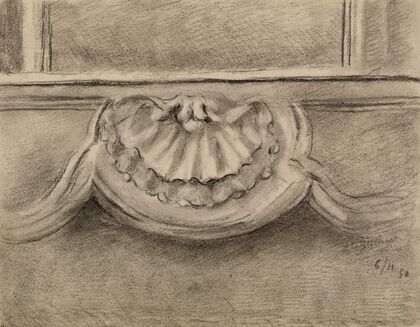 Motif à la coquille d’un décor de cheminée (1950)
