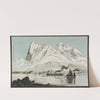 Motif with mountain landscape and boats by Thorolf Holmboe