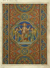 Motifs de vitraux (La Solitude à Issy) Christ entouré d’anges portant les instruments de la passion dans un quadrilobe