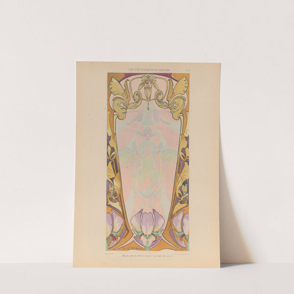 Motifs pour grande frise, combinaisons ornementales – Iris et Ancolie (Motif pour vase) (1920) by Claudius Denis