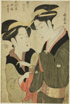 Moto, a Waitress of the Yoshidaya, and the Geisha Mizue