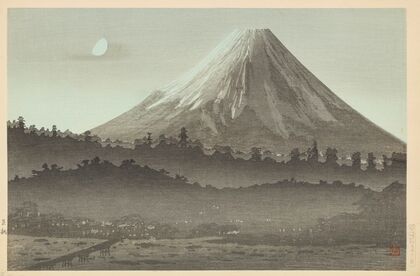 Mount Fuji seen near Tamaho, Night — size preview