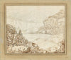 Mountain lake in southern landscape