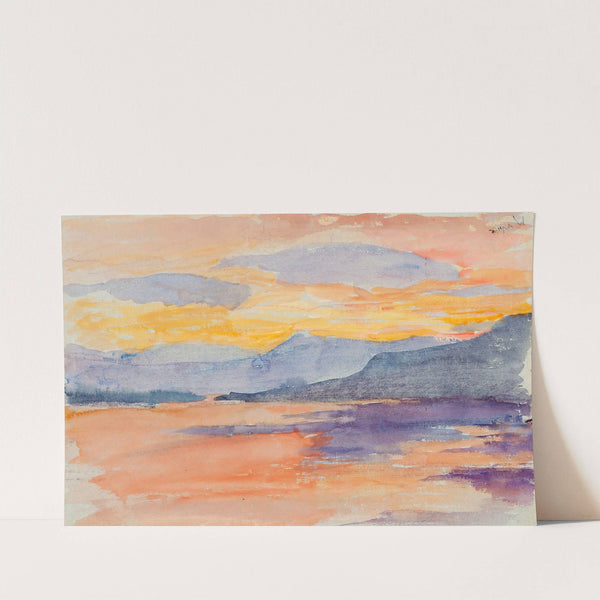 Mountain landscape in the evening sky by Maria Wiik