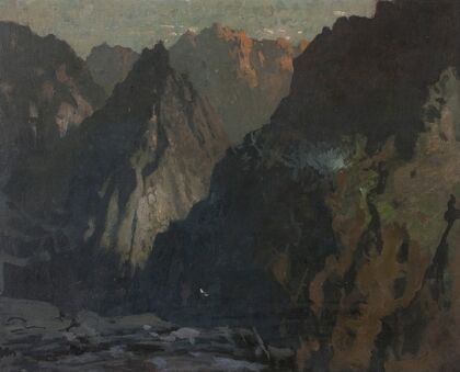 Mountain landscape, possibly the Cullins, Skye