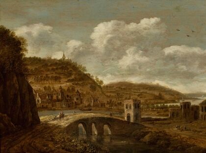 Mountain landscape with a bridge