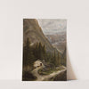 Mountain landscape with a cottage by Cyprian Lachnicki