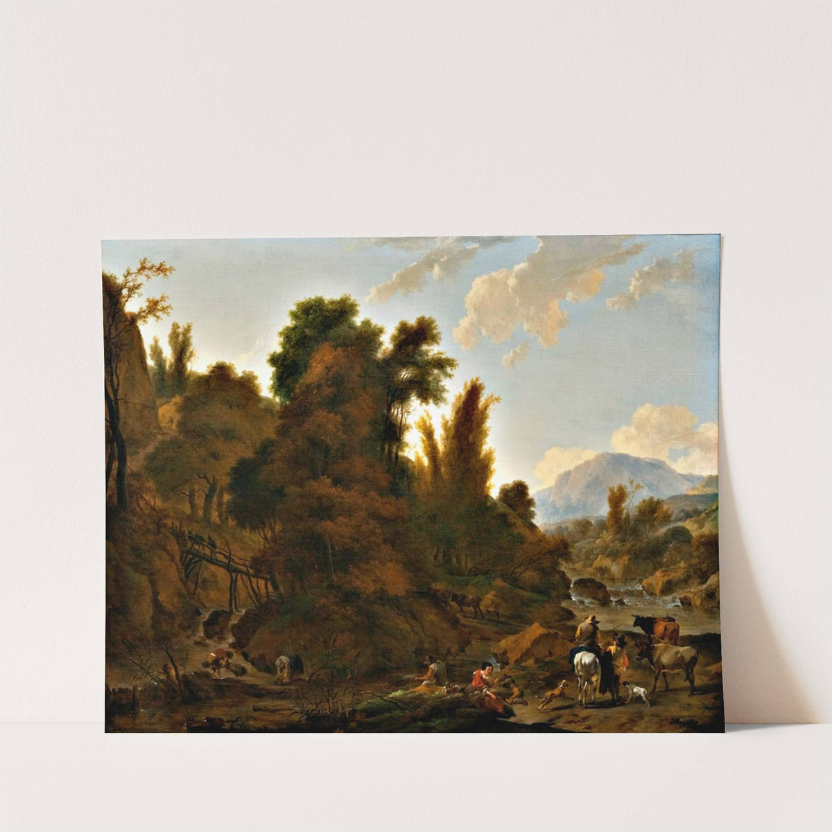 Mountain Landscape with Cattle Herders by Nicolaes Pietersz. Berchem
