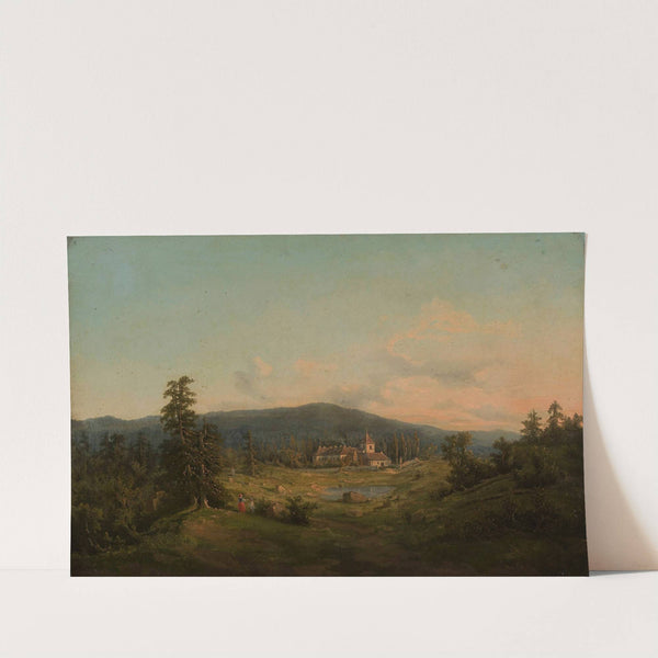Mountain landscape with church and monastery by Feliks Brzozowski