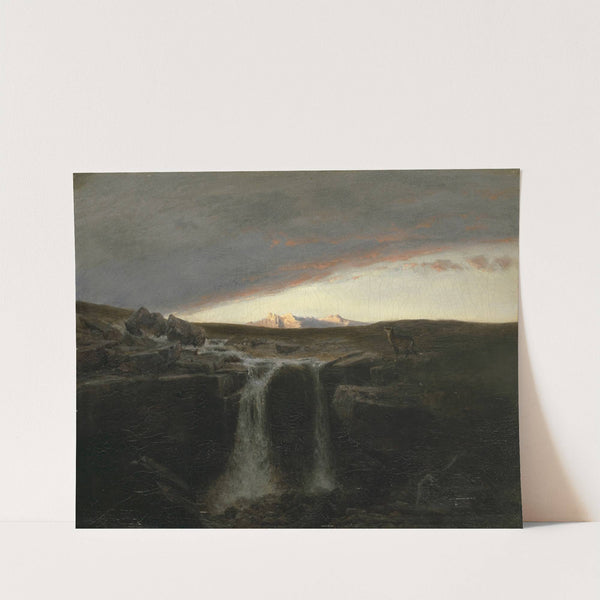 Mountain Landscape with Waterfall (1849) by Arnold Böcklin
