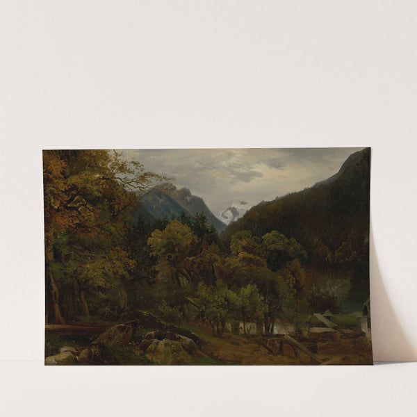 Mountain Landscape with Wooden Huts by Alexander Brodszky