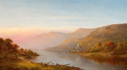 Mountain River Scene (Autumn of the Hudson)