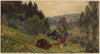 Mountain valley with a path leading towards a farm in Przesieka (1850-1881)