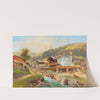 Mountain Village by a Stream by Carl Franz Emanuel Haunold
