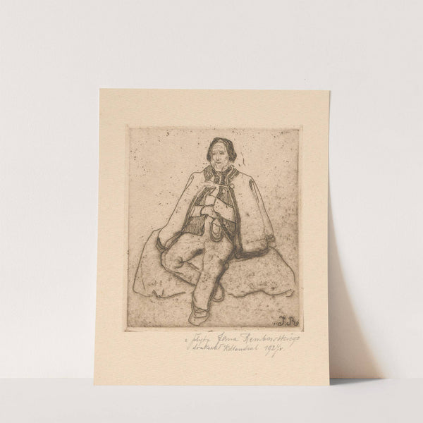 Mountaineer sitting on a rock (1910) by Jan Rembowski
