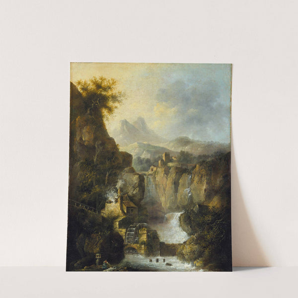 Mountainous Landscape with a Waterfall by Louis Belanger