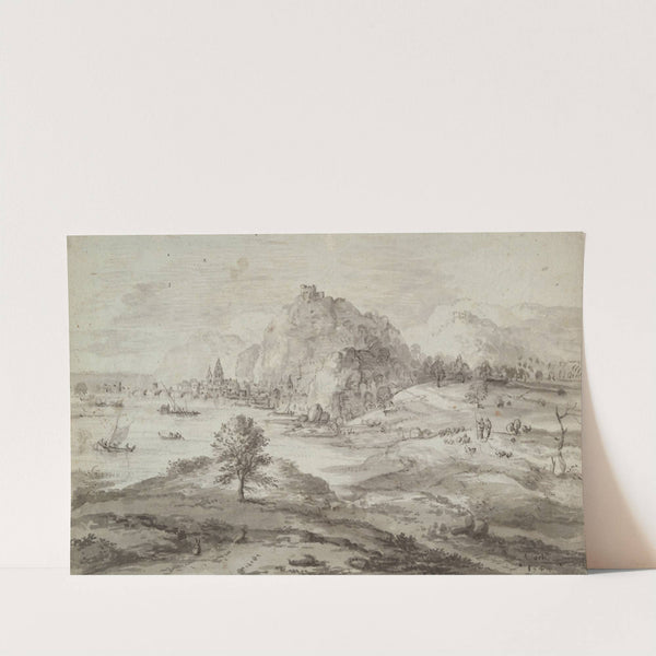 Mountainous Landscape with Harbor and City by Matthys Cock