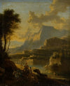 Mountainous Landscape with Rider at Sunset