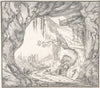 Mountainous Landscape with Ruins of a Castle and Three Men in a Cave, Seen through a Stone Gate