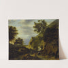 Mountainous landscape with waterfall by Roelant Roghman
