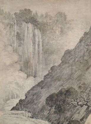 Mountainous Landscape with Waterfalls