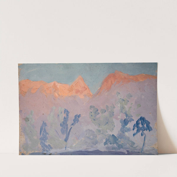 Mountains at Sunset by Ernst Schiess