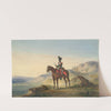 Mounted Soldier in Rocky Terrain with Guards in Distance by Henry Martens