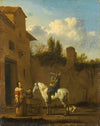 Mounted Trumpeter taking a Drink